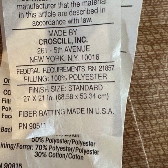 New Croscill Home Two( 2) Floral Pillow Shams Standard Size 27" x 21" - Picture 9 of 9